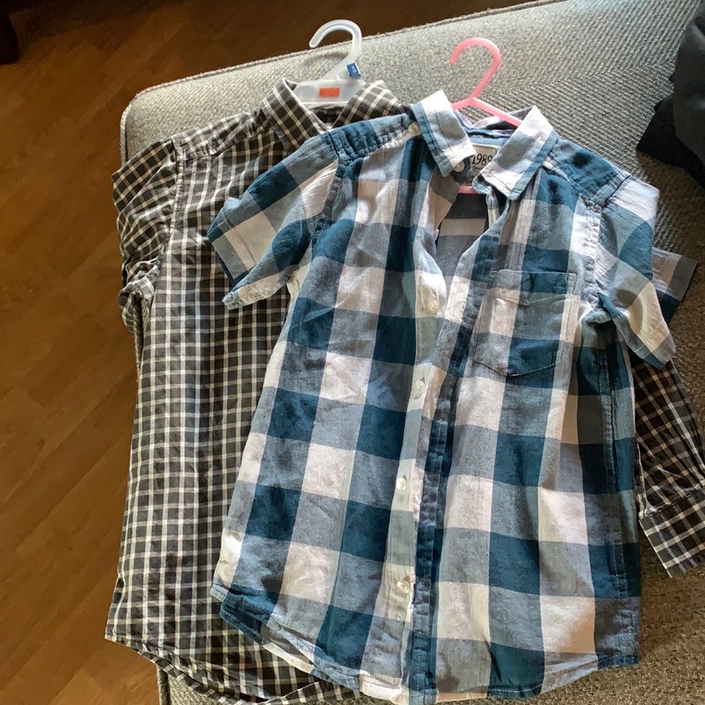 Two shirts size medium (7-8) & small size 5-6